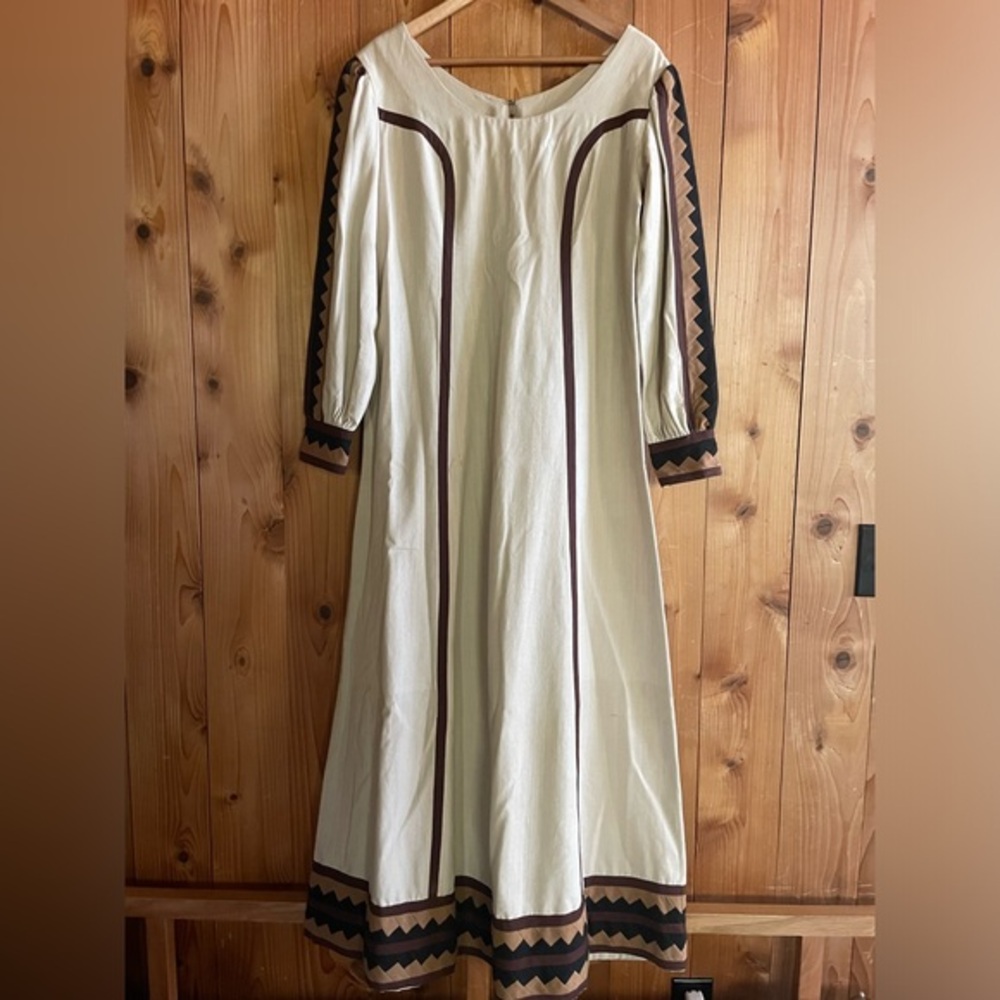 Josefa Designer Vintage Boho Kaftan Dress Robe Couture iconic mexico art to wear - Picture 1 of 8